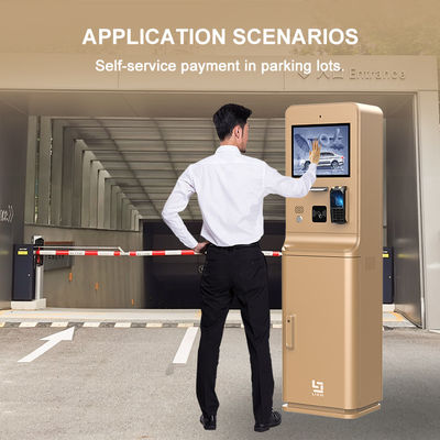 Buiten parkeerterrein Betaalkiosk Met 21,5 inch HD Touch Screen Camera Bankkaartlezer Intercom QR Code Scanner Printer
