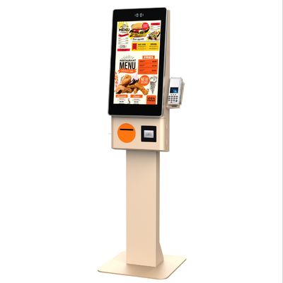 Fast Food & Restaurant zelfbestelkiosk 23.8 inch touchscreen 80mm thermische printer QR-scanner