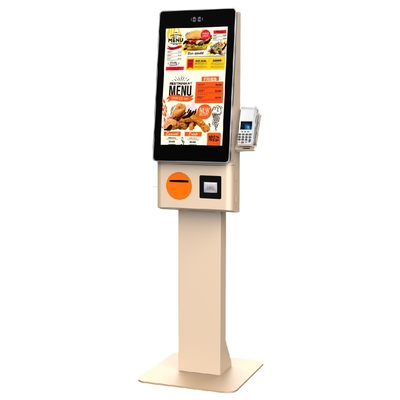 Touch zelfbediening bestellen kiosk contantloze postmachine met QR-code scanner
