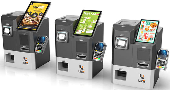 Alles-in-één selfservice kiosk bestel- en betaalautomaat in restaurants en fastfoodzaken