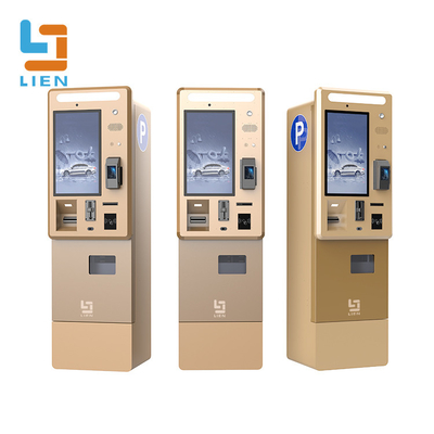 Nieuw ontwerp 21,5 inch koudgewalst staal plaat metalen touchscreen monitor barcode scanner kaartlezer aangepaste parkeerplaatsen betaling kiosken