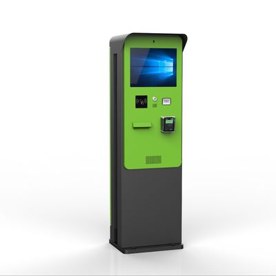 Buitenparkeerkiosk met creditcard QR code en ontvangstprinter