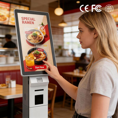 Commerciële intelligente zelfbestelterminal zelfservice kiosk voor kantine van fastfoodwinkel